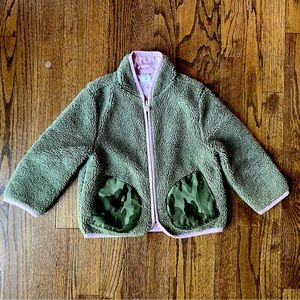 Gap Toddler Girl Sherpa Green Jacket